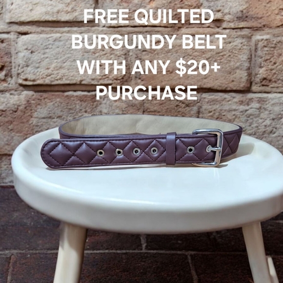 Wild Fable NWOT Quilted Burgundy Belt Size Sm  Free With $20 Purchase - Picture 1 of 5